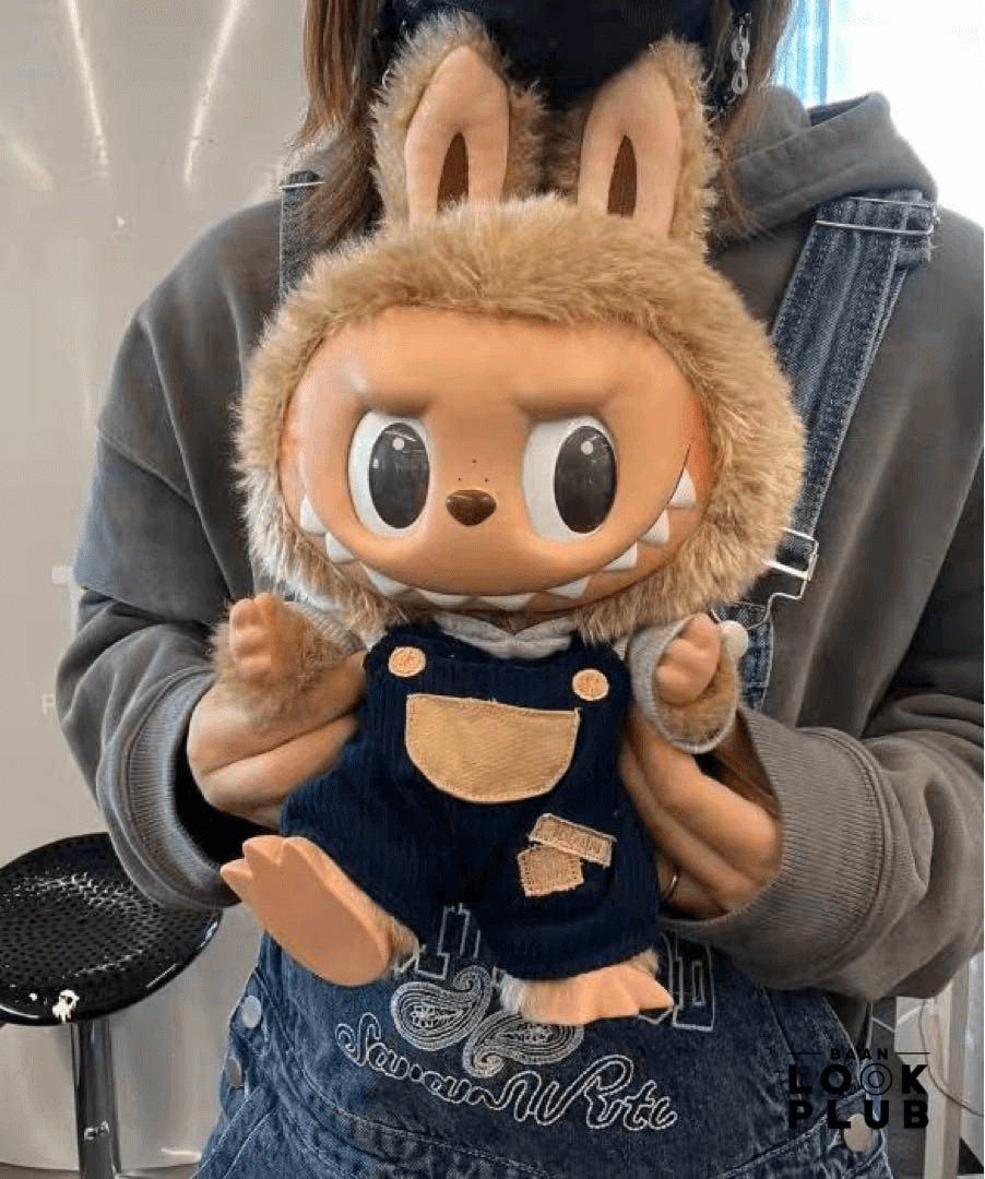 A group of collectors trading Labubu figures at a café meetup
