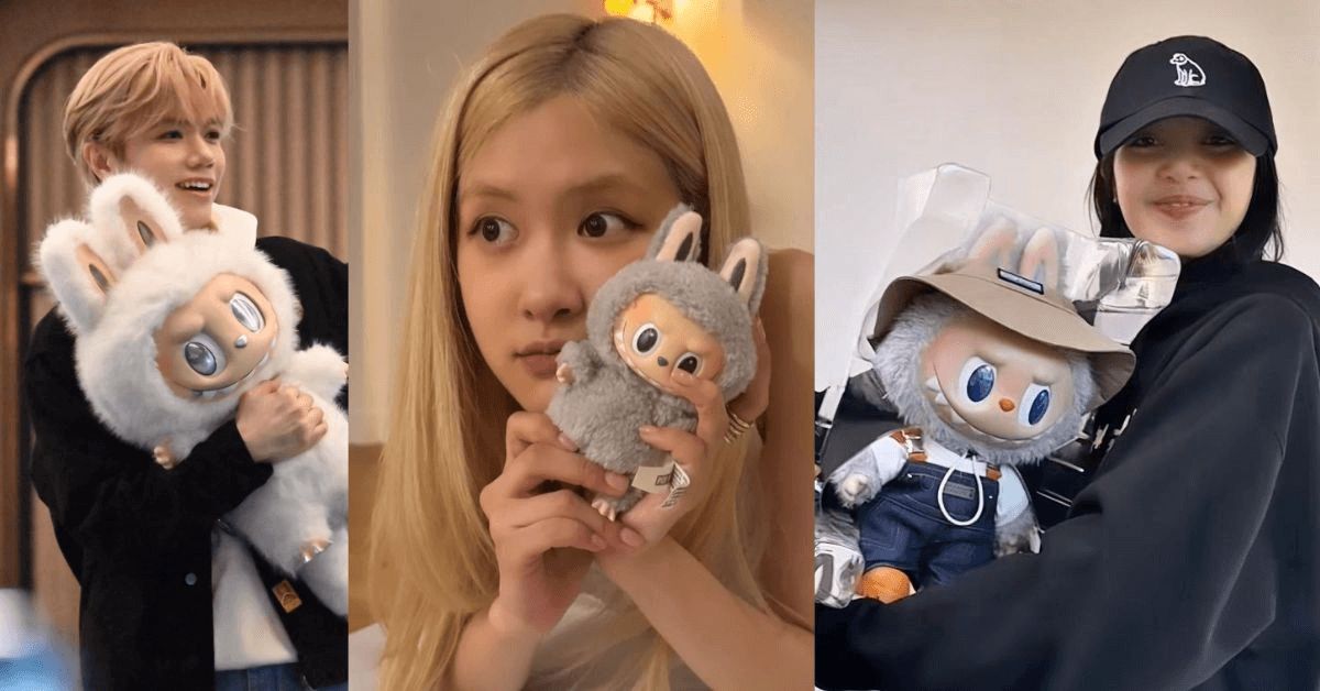 Fans at a Pop Mart event posing with Labubu mascots and sharing custom outfits