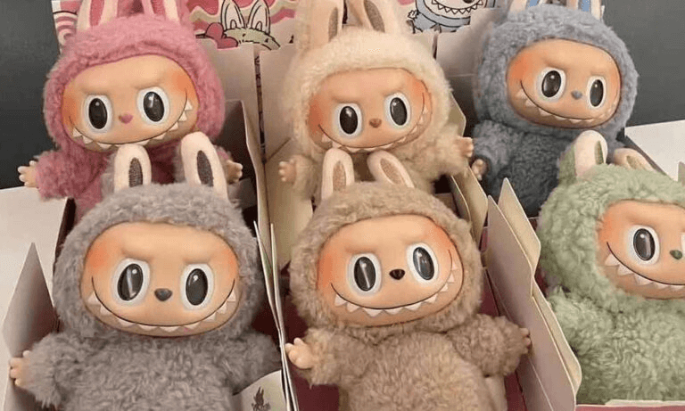 Labubu and friends in a lineup, each with unique designs and personalities